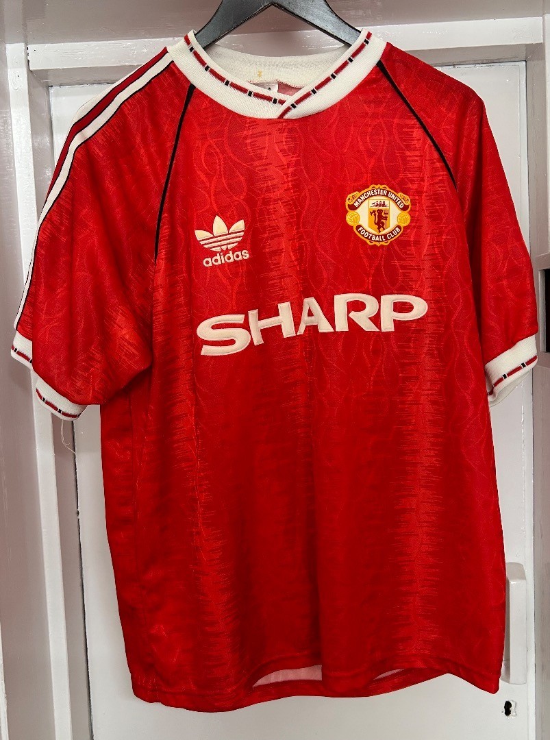 RETRO MANCHESTER UNITED HOME KIT ADIDAS LARGE - CG H37 for sale on Ebay