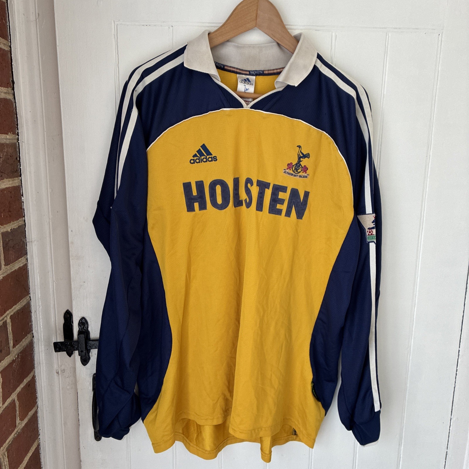 Tottenham Hotspur Spurs Adidas 1999 Away Football Shirt Jersey Size Large Yellow for sale on Ebay