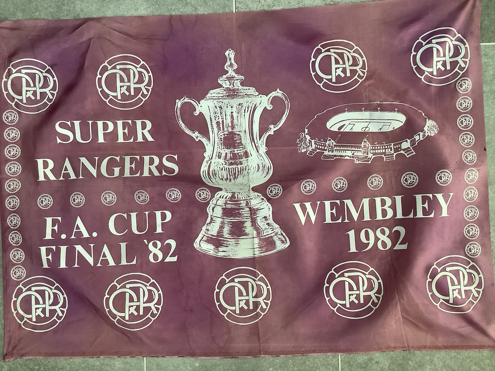 Queens Park Rangers QPR 1982 FA Cup Final Flag Super Rangers for sale on Ebay