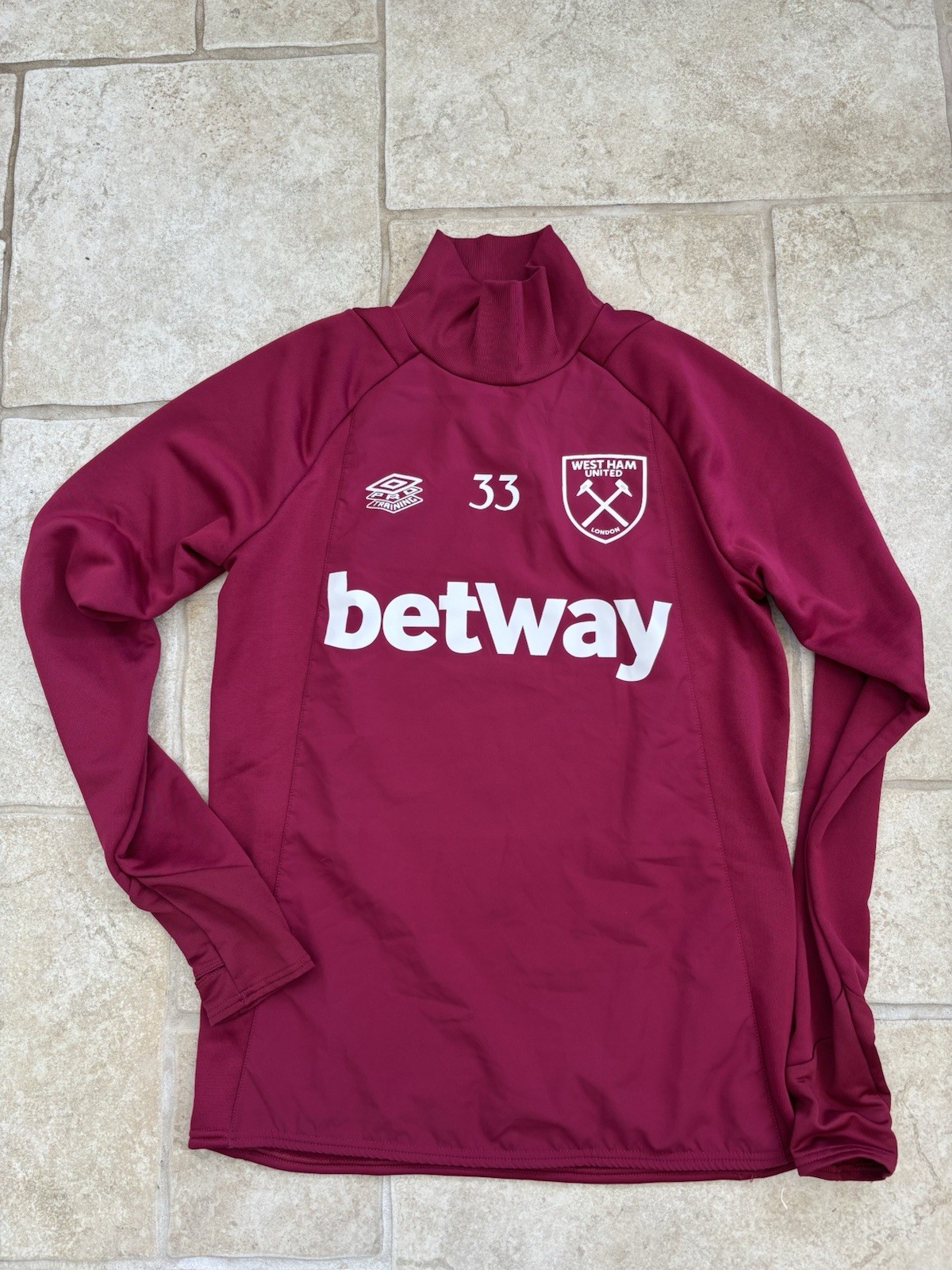 West Ham Player Issue Training Top Emerson Size Small 33 for sale on Ebay