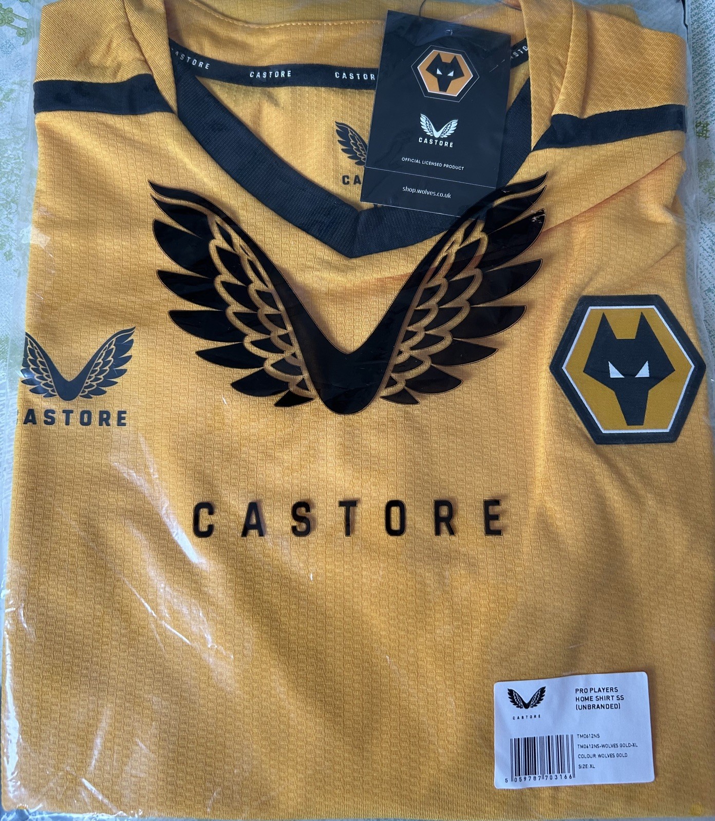 Wolves Castore Home Shirt 2022/23, Size XL Short Sleeve New with Tags for sale on Ebay