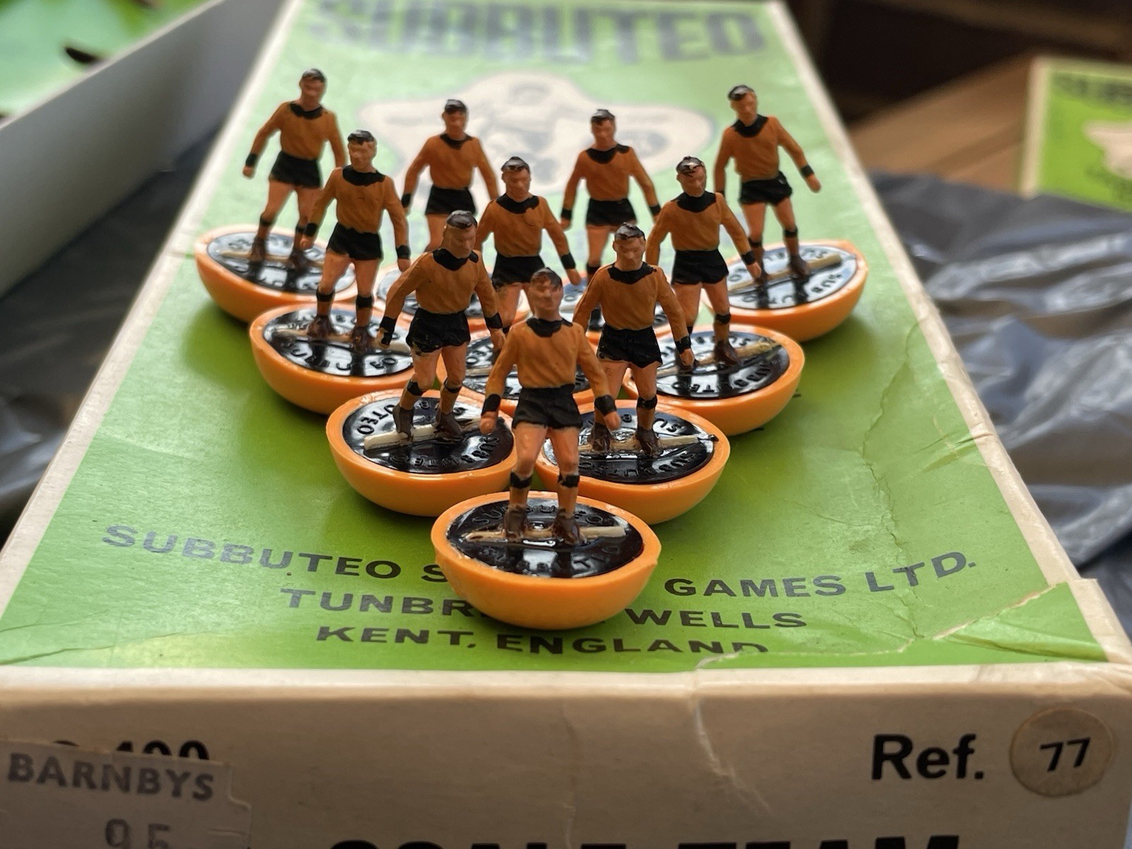 Subbuteo Wolves Ref 77 HW HEAVYWEIGHT TEAM IN ORIGINAL REFERENCED BOX for sale on Ebay