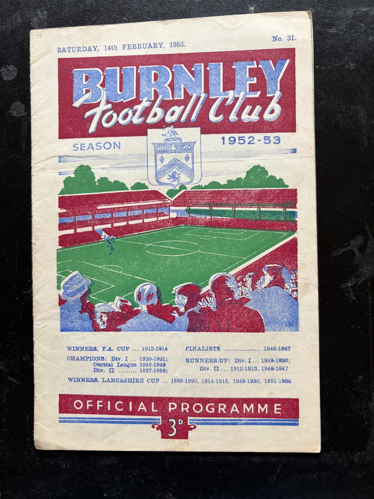1952-53 Burnley v Arsenal for sale on Ebay