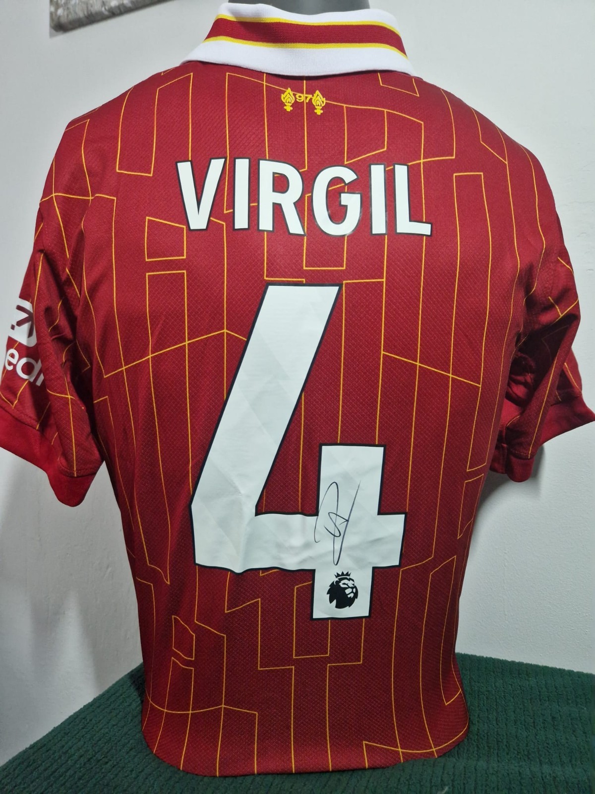 Virgil Van Dijk HAND SIGNED Shirt by Liverpool #4 Captain 24/25 Champions + COA for sale on Ebay