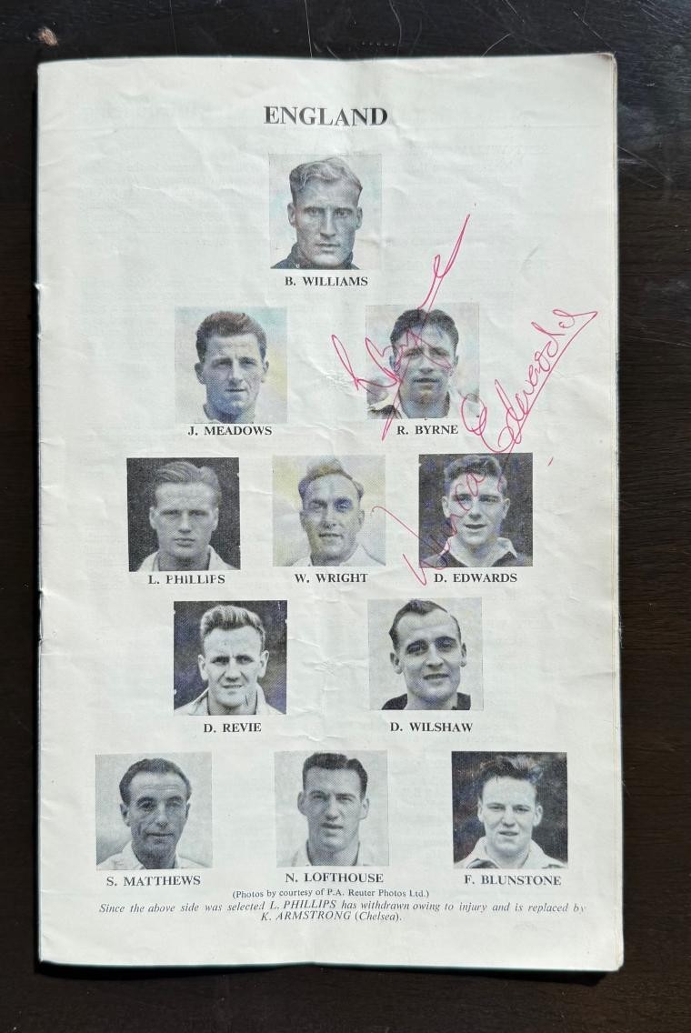 DUNCAN EDWARDS ROGER BYRNE signed 1955 ENGLAND SCOTLAND programme MAN UTD for sale on Ebay