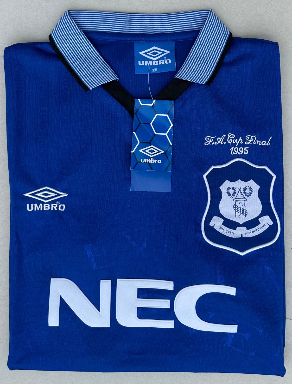Everton 1995 FA Cup Final Shirt Remake / Size XXL / BNWT for sale on Ebay