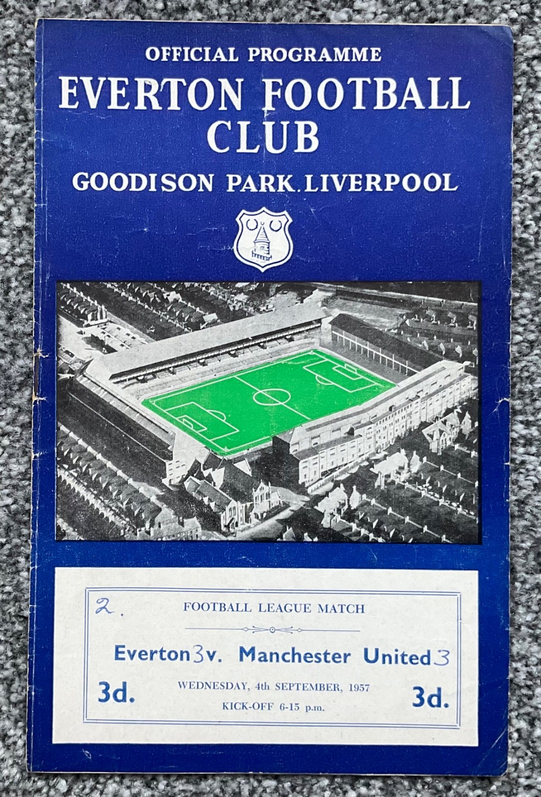Everton v Manchester United 1957/58 (Munich Season) RARE SOLD OUT ISSUE  for sale on Ebay
