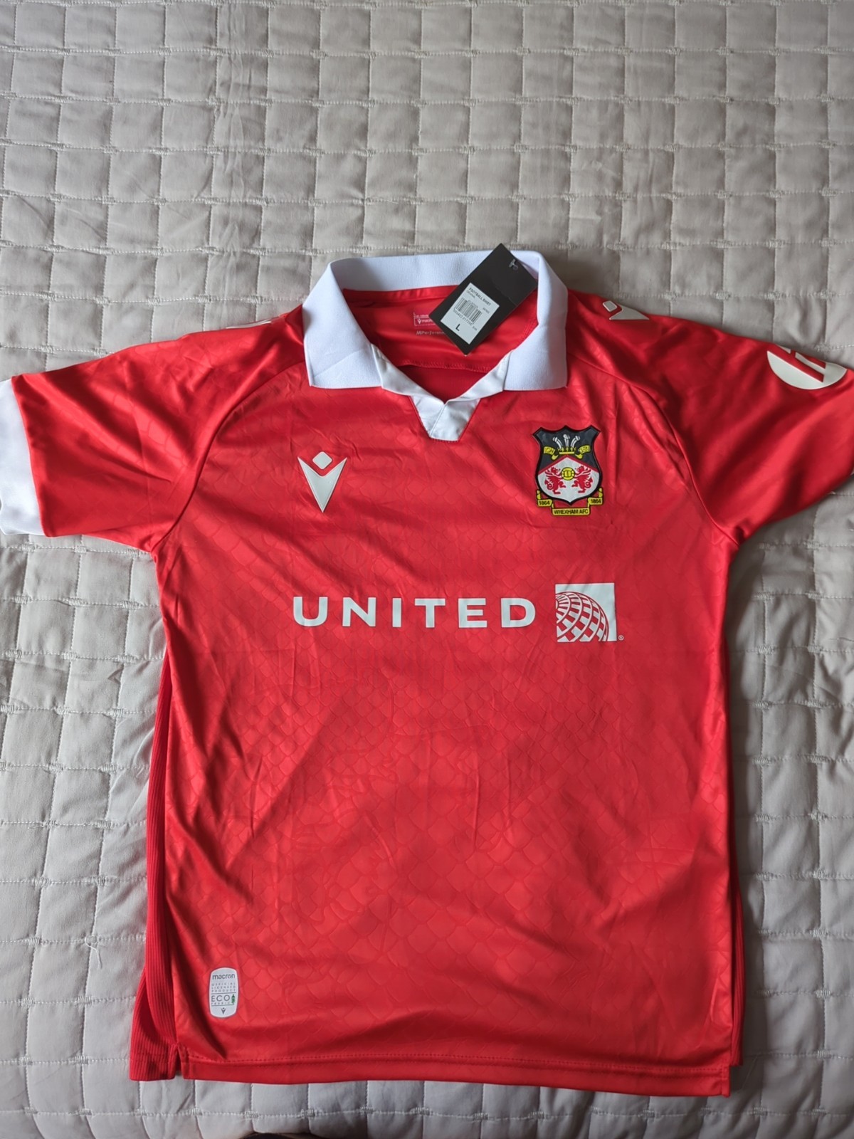 Wrexham Men's  Football  Shirt Size large, Red Season 2024/2025 for sale on Ebay