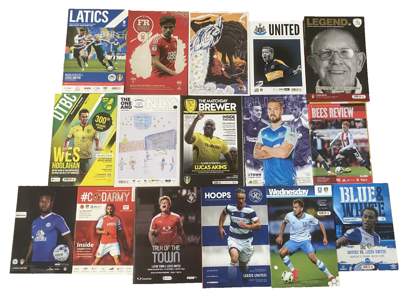 Leeds United Away Football Programmes 2016/17 Job Lot X 16 All Excellent/Mint for sale on Ebay