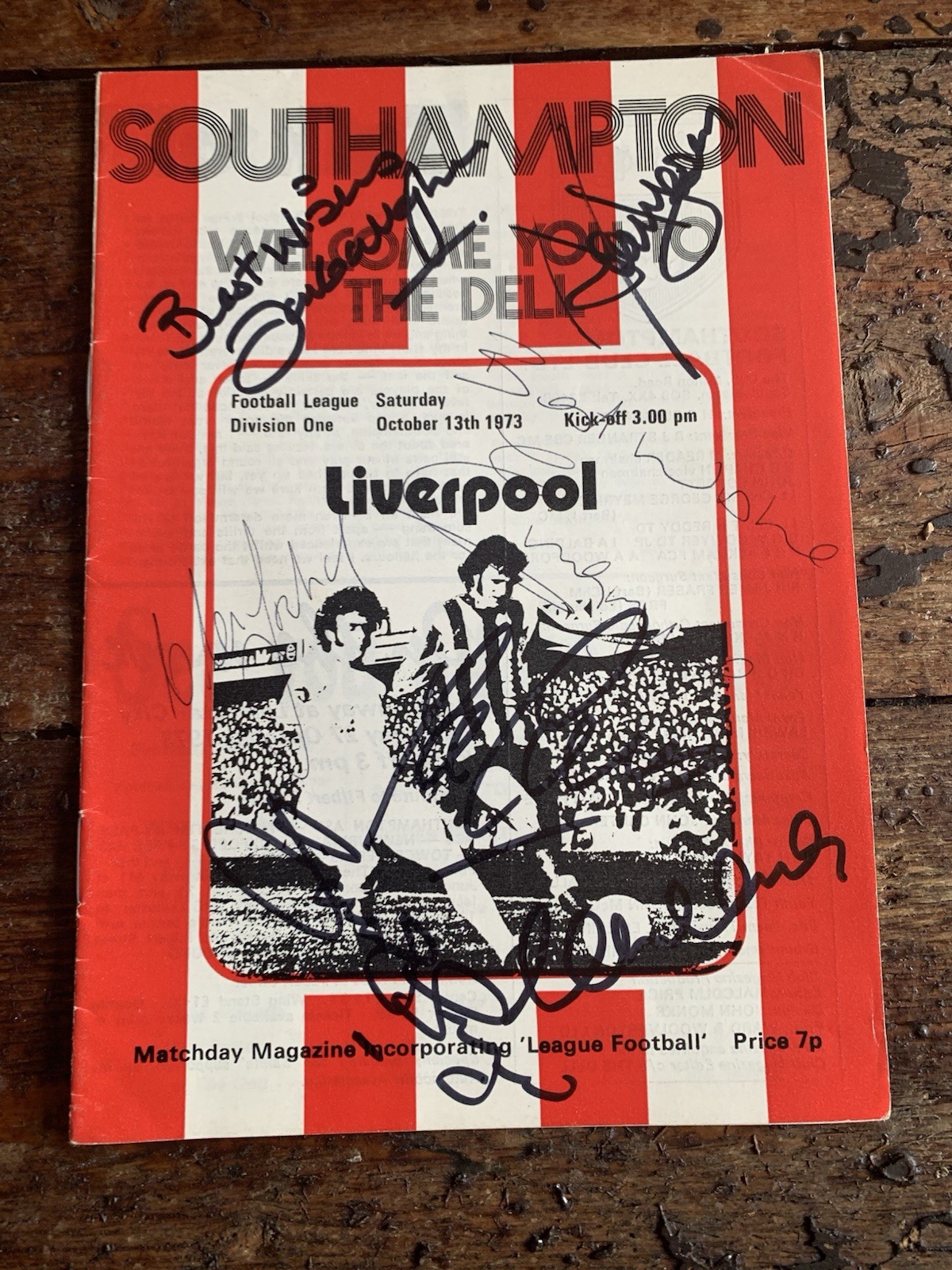 Southampton V Liverpool 1973 Programme Multi Signed Liverpool Autographs for sale on Ebay