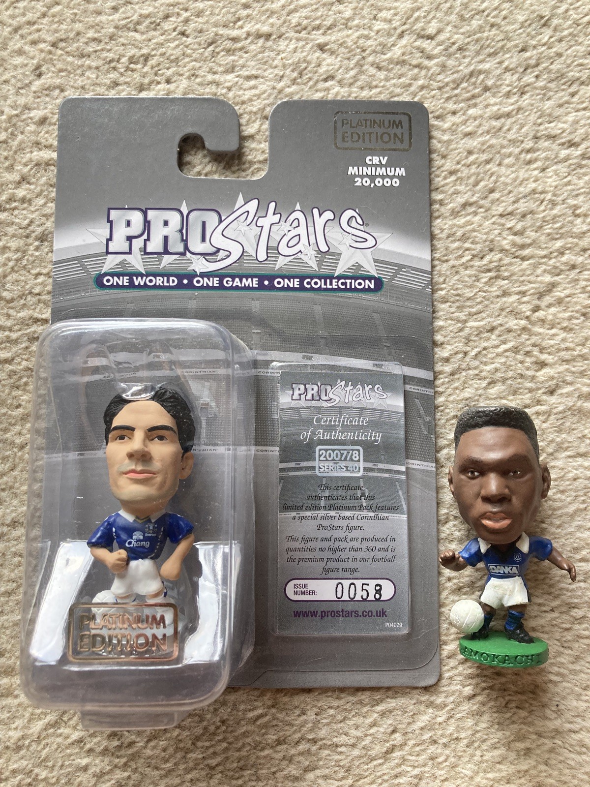 Pair of Corinthian Prostars - Everton - Arteta Platinum low issue no - Amokachi for sale on Ebay