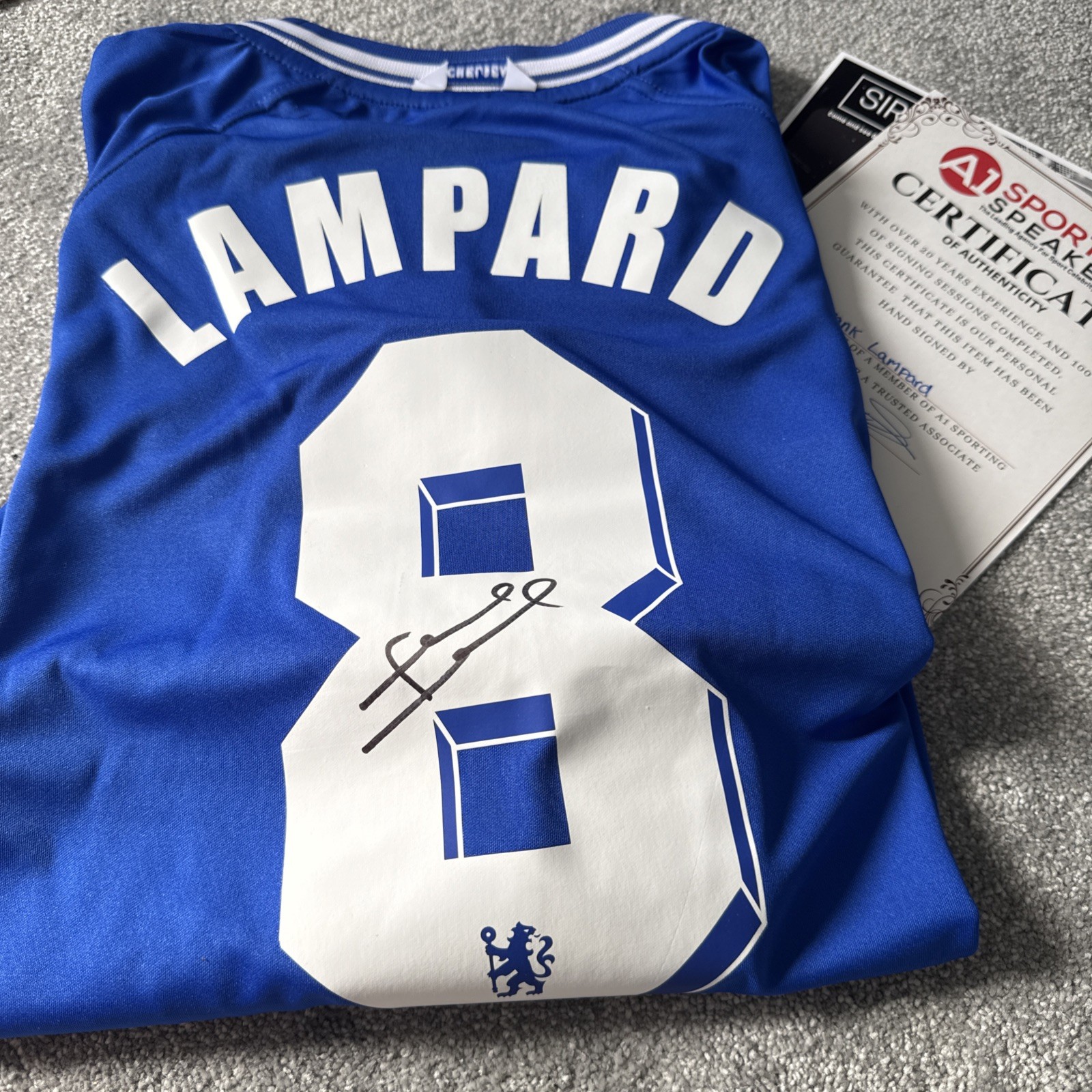 Signed FRANK LAMPARD Chelsea Retro Football Home Shirt - COA & Photo Proof for sale on Ebay