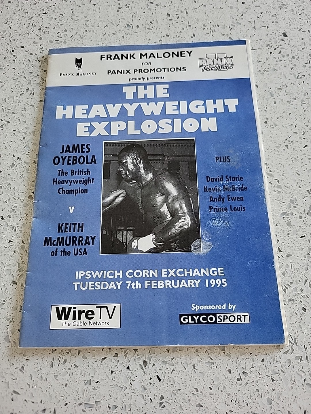 Boxing Programme James Oyebola V Keith McMurray Feb 1995 Ipswich Corn Exchange for sale on Ebay