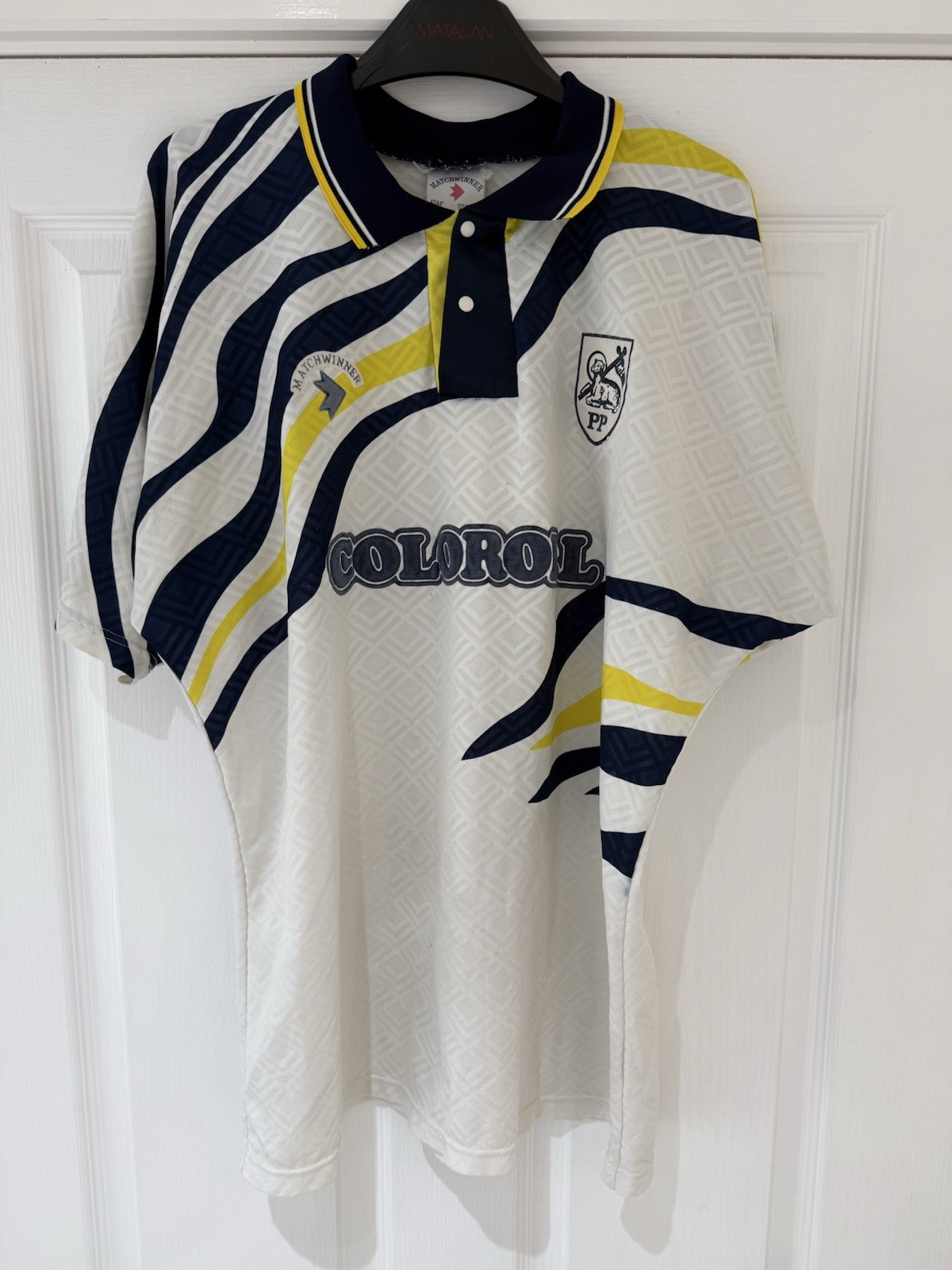Preston North End Shirt Original. Size 42/44 Coloroll 92/93 for sale on Ebay