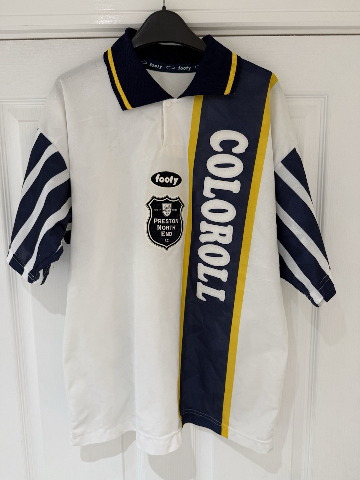 Preston North End shirt 94/95 Coloroll Medium Adult With rare Beckham programme. for sale on Ebay