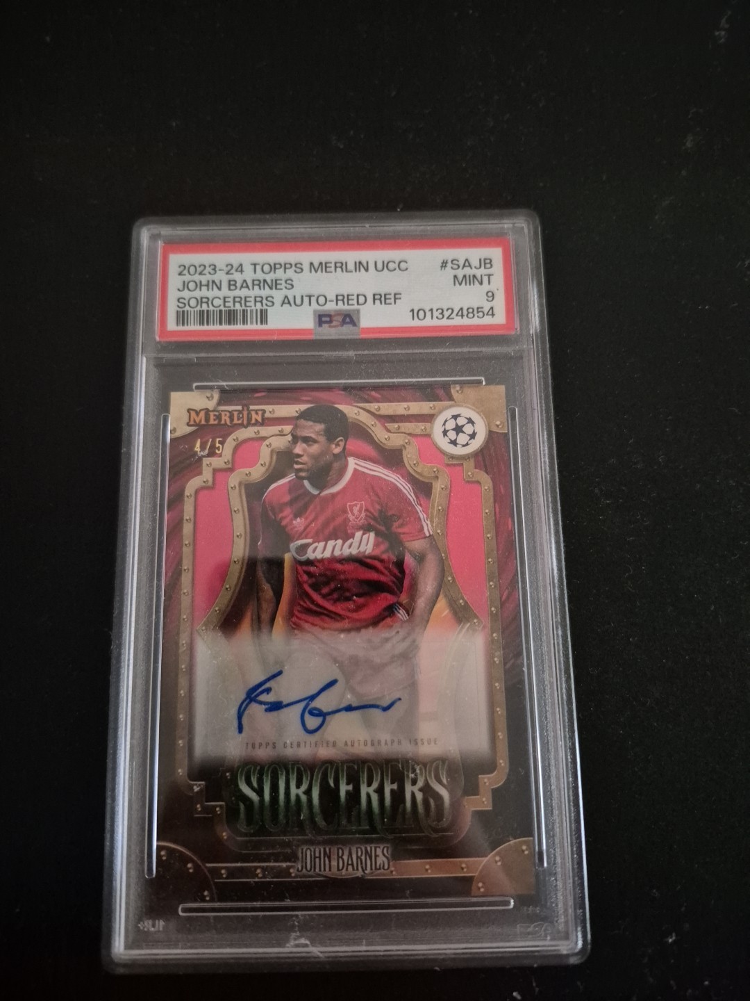 Topps Merlin Chrome 2023/24 - John Barnes 4/5 Rare Card Auto Sorcerers Liverpool for sale on Ebay