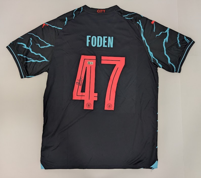 PHIL FODEN Back Signed Manchester City Jersey Authenticated by Beckett for sale on Ebay