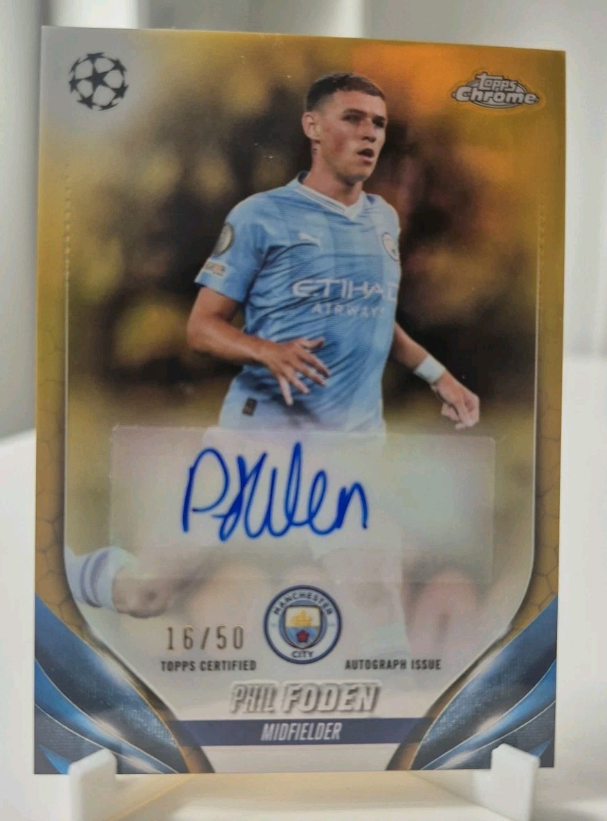 2023-24 Topps Chrome UCC Gold 16/50 Auto - Phil Foden - Manchester City for sale on Ebay