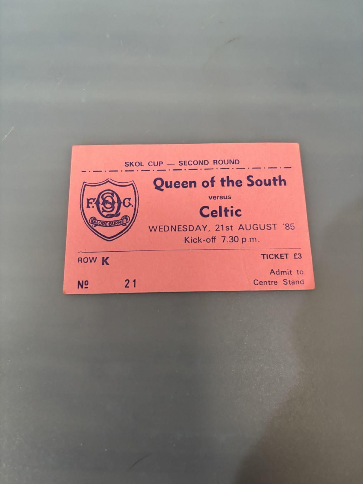 TICKET QUEEN OF THE SOUTH v CELTIC Aug 1985 LEAGUE CUP for sale on Ebay