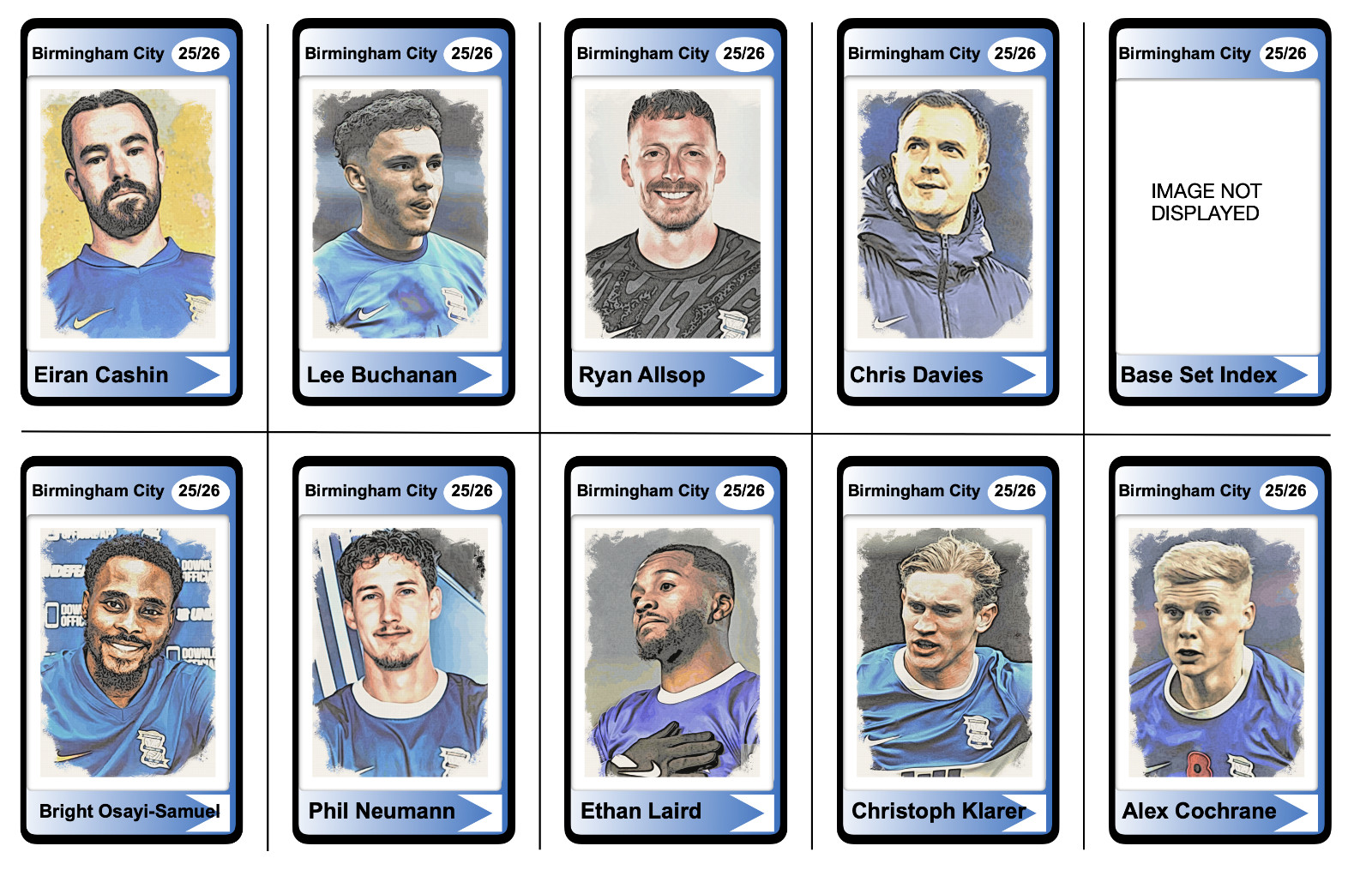 BIRMINGHAM CITY - 25/26 ENGLISH CHAMPIONSHIP BASE SET - Trading Cards for sale on Ebay