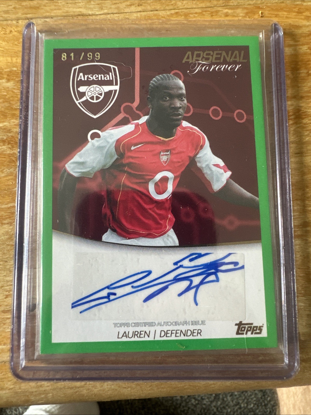 Lauren Arsenal Forever 81/89 Green Autograph Set Card for sale on Ebay
