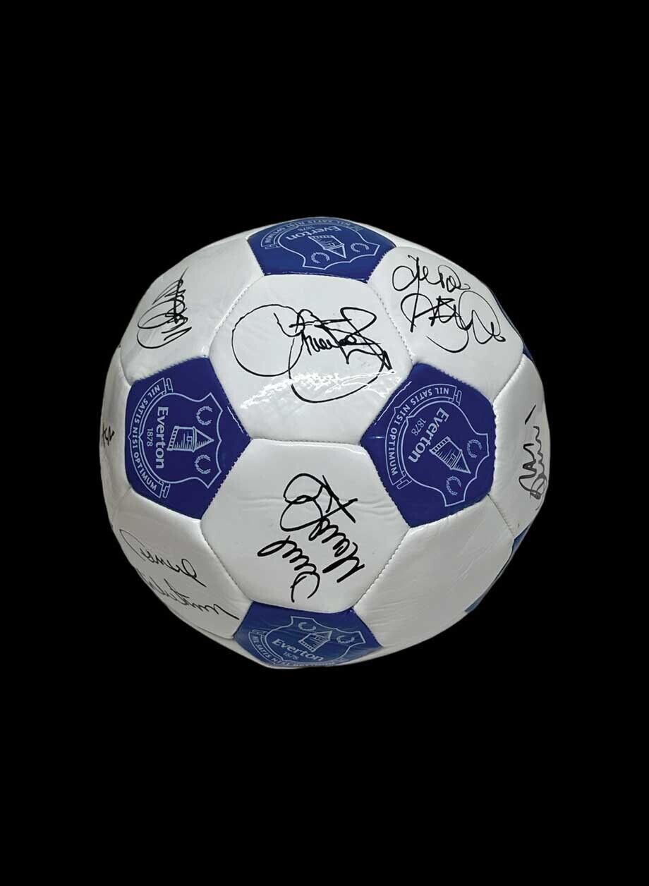 EVERTON 1987 CHAMPIONS BALL SIGNED x 12 SEE PROOF & COA SMUDGES READ DESCRIPTION for sale on Ebay