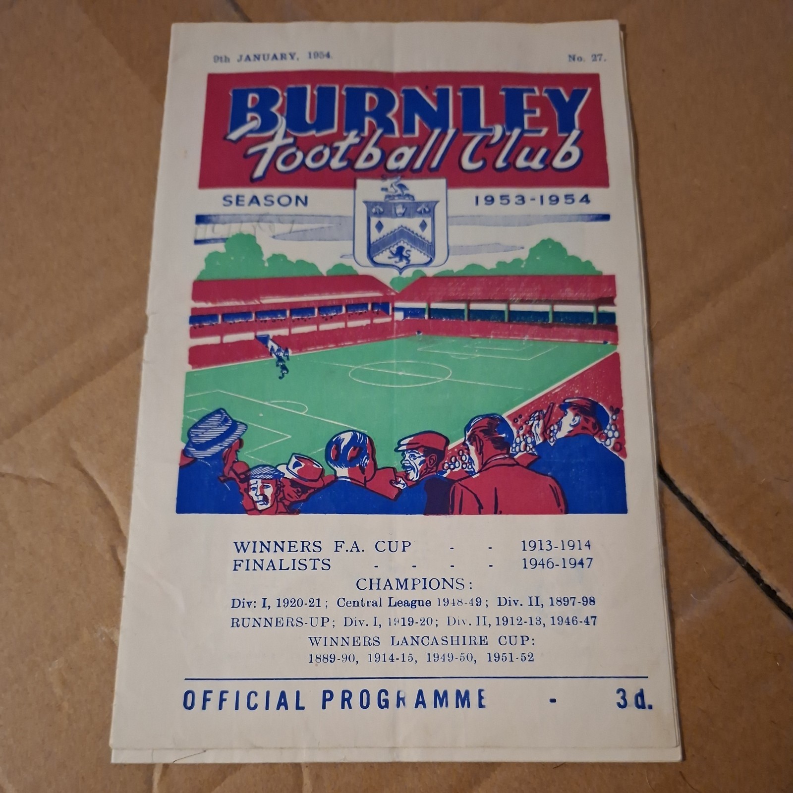 Burnley v Manchester Utd 1953/54 Fa cup football programme Busby Babes for sale on Ebay