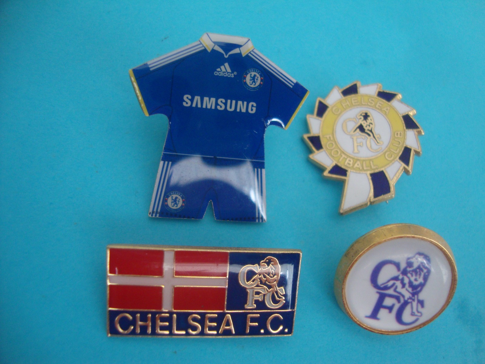 (705)  FOUR  CHELSEA  FOOTBALL CLUB  METAL  PIN BADGE  for sale on Ebay