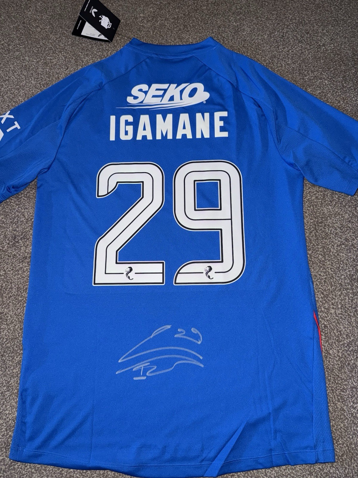 SIGNED RANGERS FC HAMZA IGAMANE SHIRT 24/25 MOROCCO PROOF  for sale on Ebay