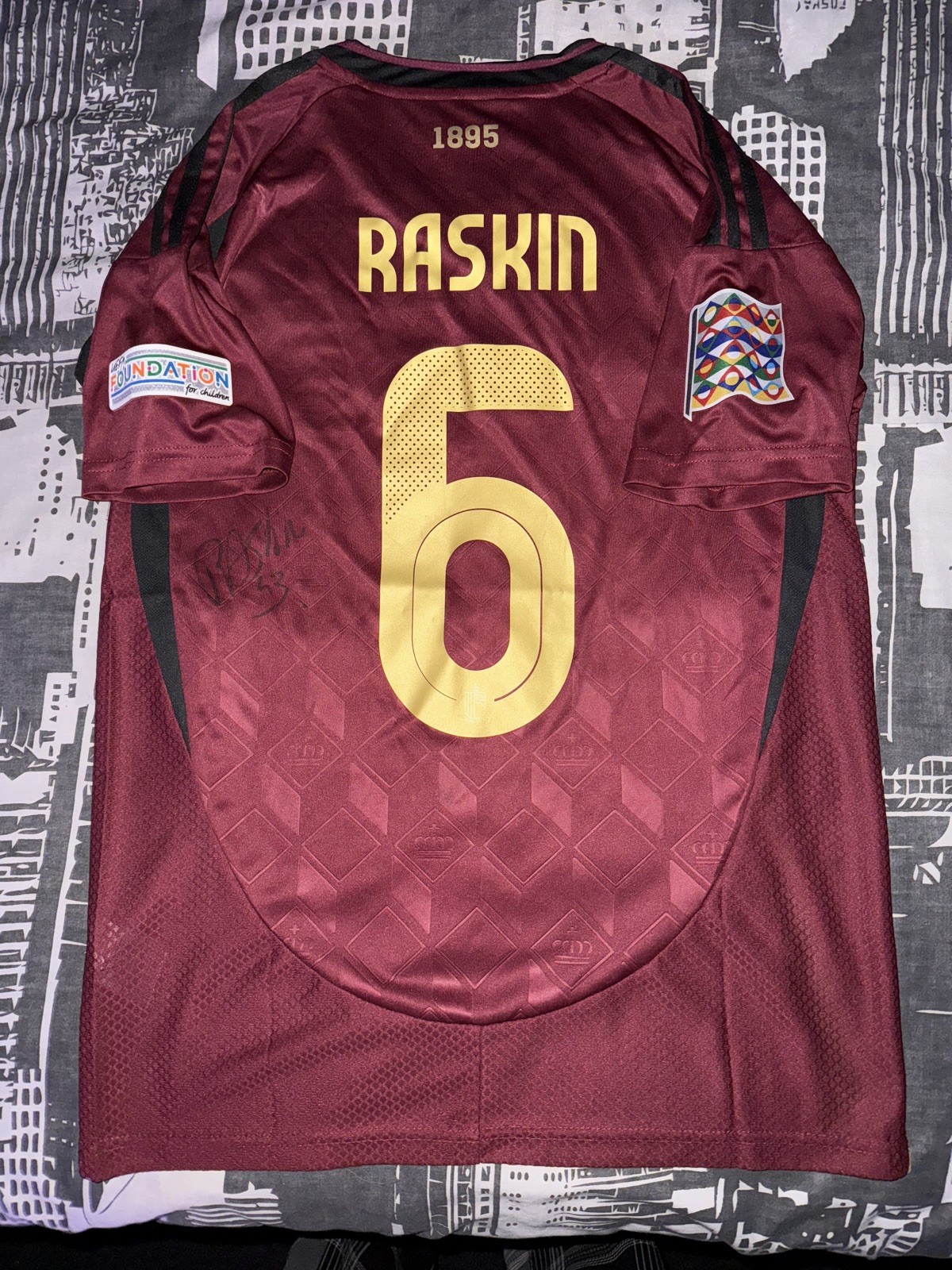SIGNED BELGIUM NIKO RASKIN SHIRT 24/25 RANGERS PROOF  for sale on Ebay