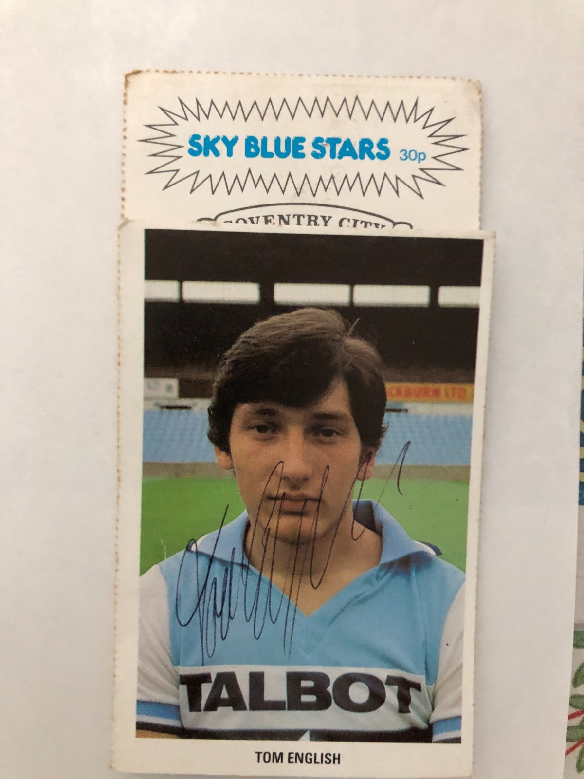 TOM ENGLISH (COVENTRY CITY) AUTOGRAPHED CARD for sale on Ebay