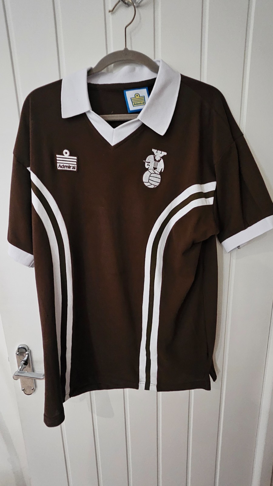 Iconic Coventry City replica brown away shirt 1970s large size, worn only once for sale on Ebay