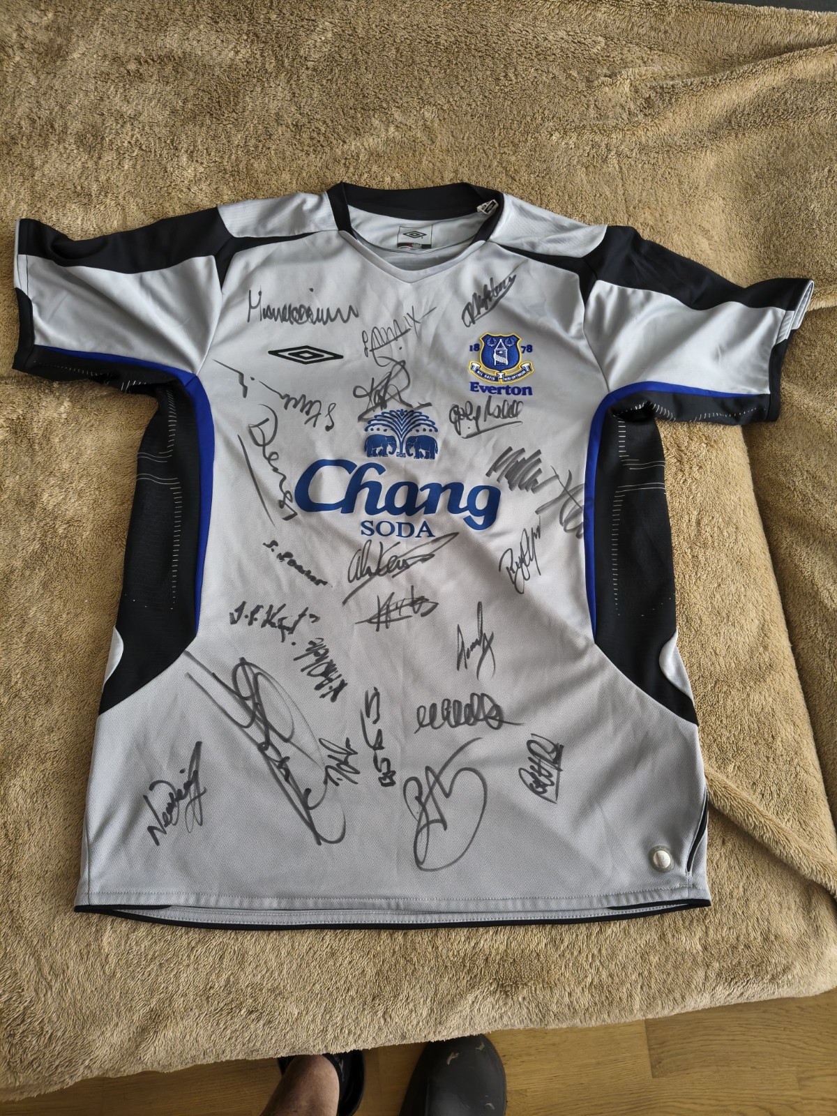 Everton Football Signed Away Shirt 2005-06 Season for sale on Ebay
