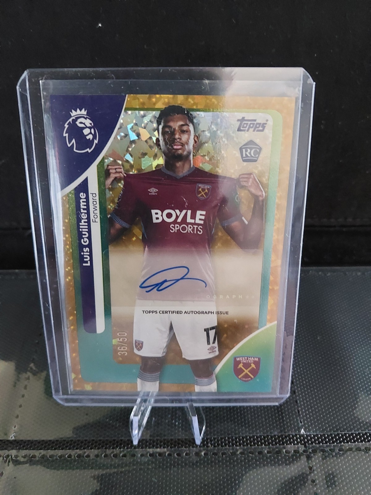 Luis guilherme - TOPPS PREMIER LEAGUE 2026 WEST HAM AUTO / AUTOGRAPH RARE 36/50 for sale on Ebay