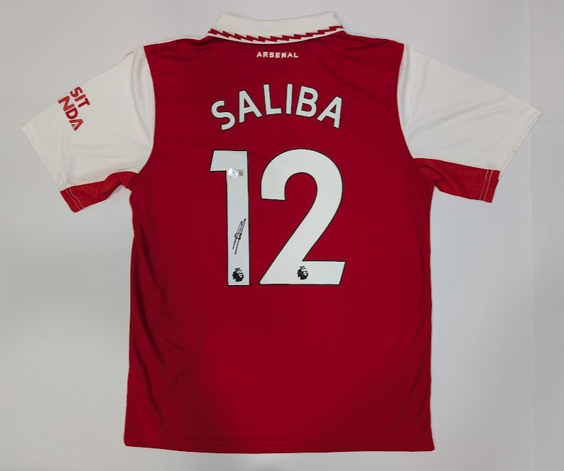 WILLIAM SALIBA Back Signed Arsenal FC Home Jersey Authenticated by Beckett for sale on Ebay