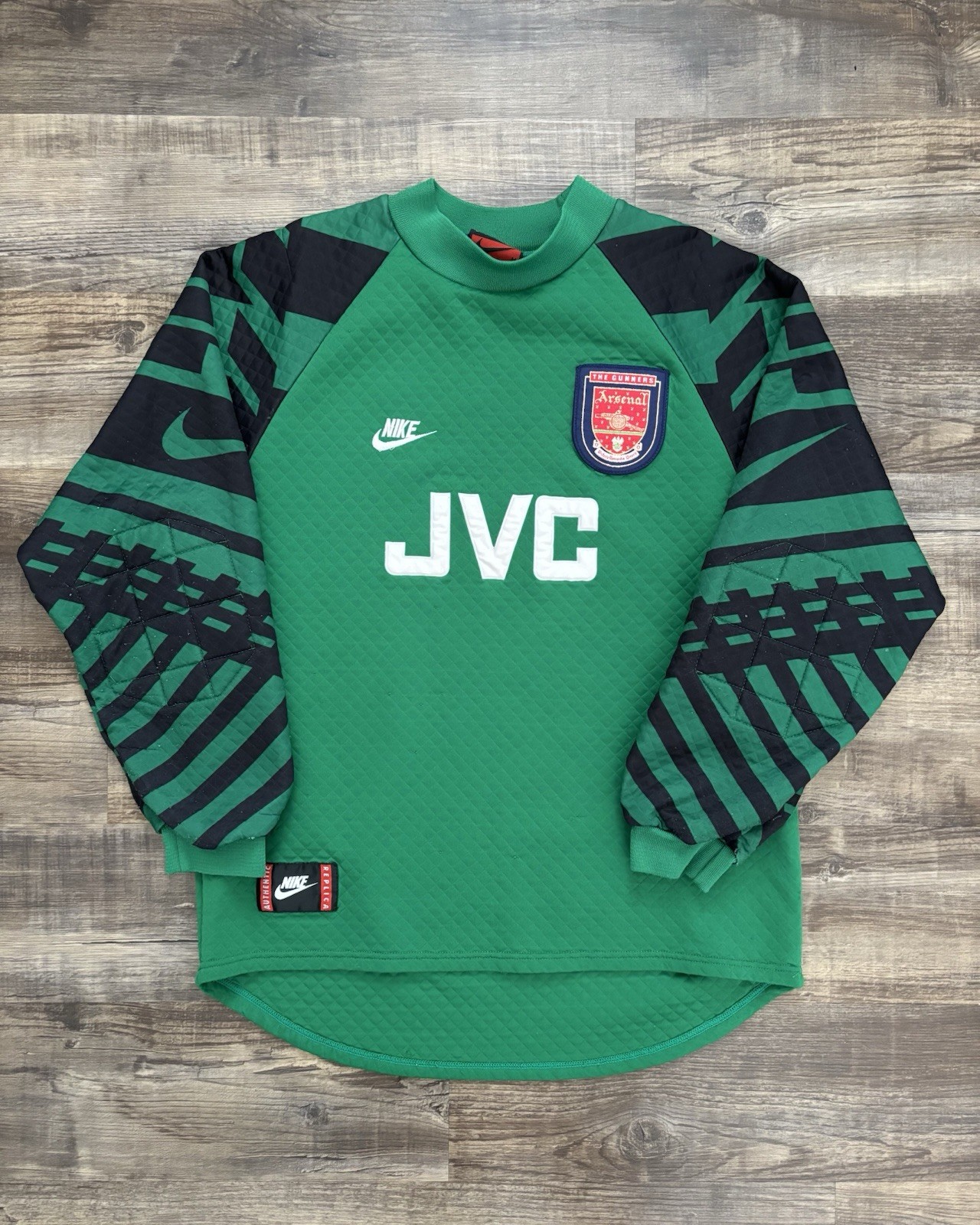 Arsenal Goalkeeper Shirt 1995-97 Adult Medium, JVC, Vintage, Genuine, Nike for sale on Ebay