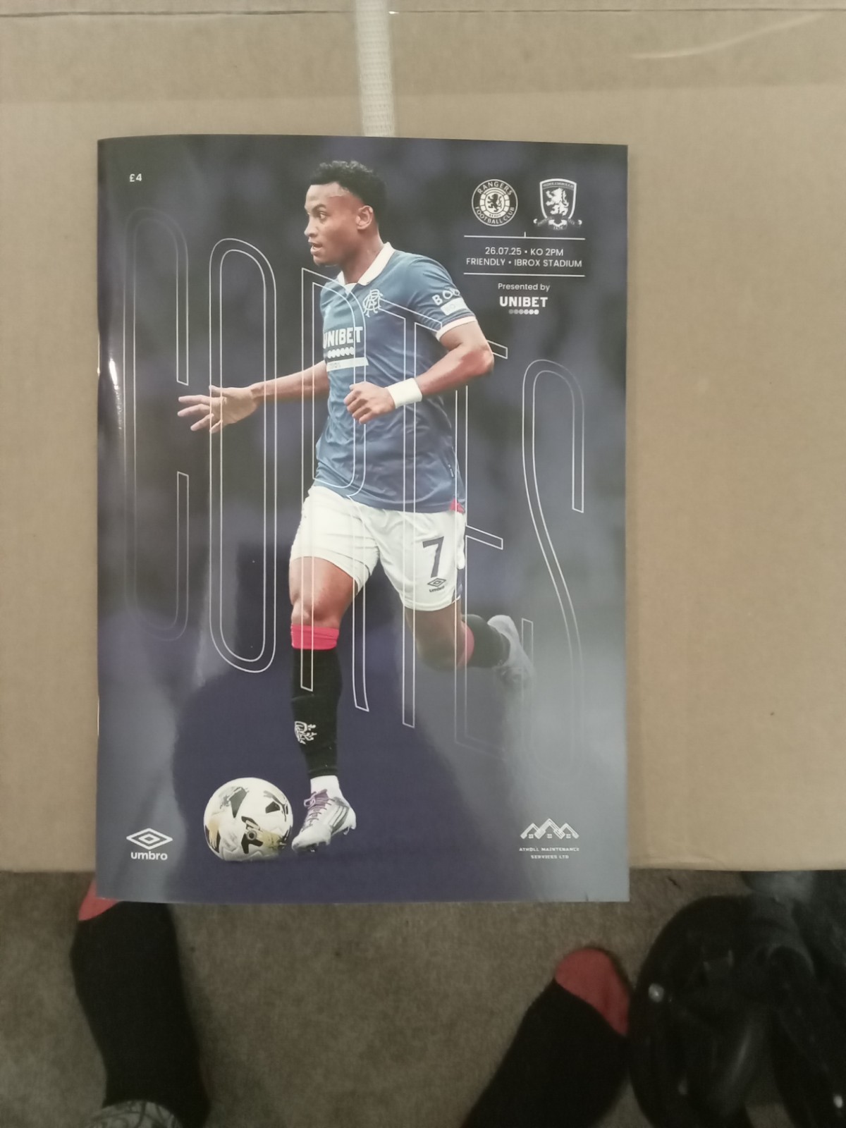 Rangers V Middlesbrough for sale on Ebay