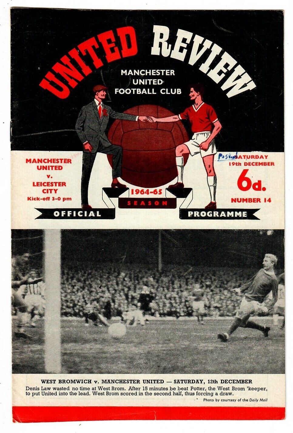 Manchester United v Leicester City - 1964-65 First Division (Dec) - Programme for sale on Ebay