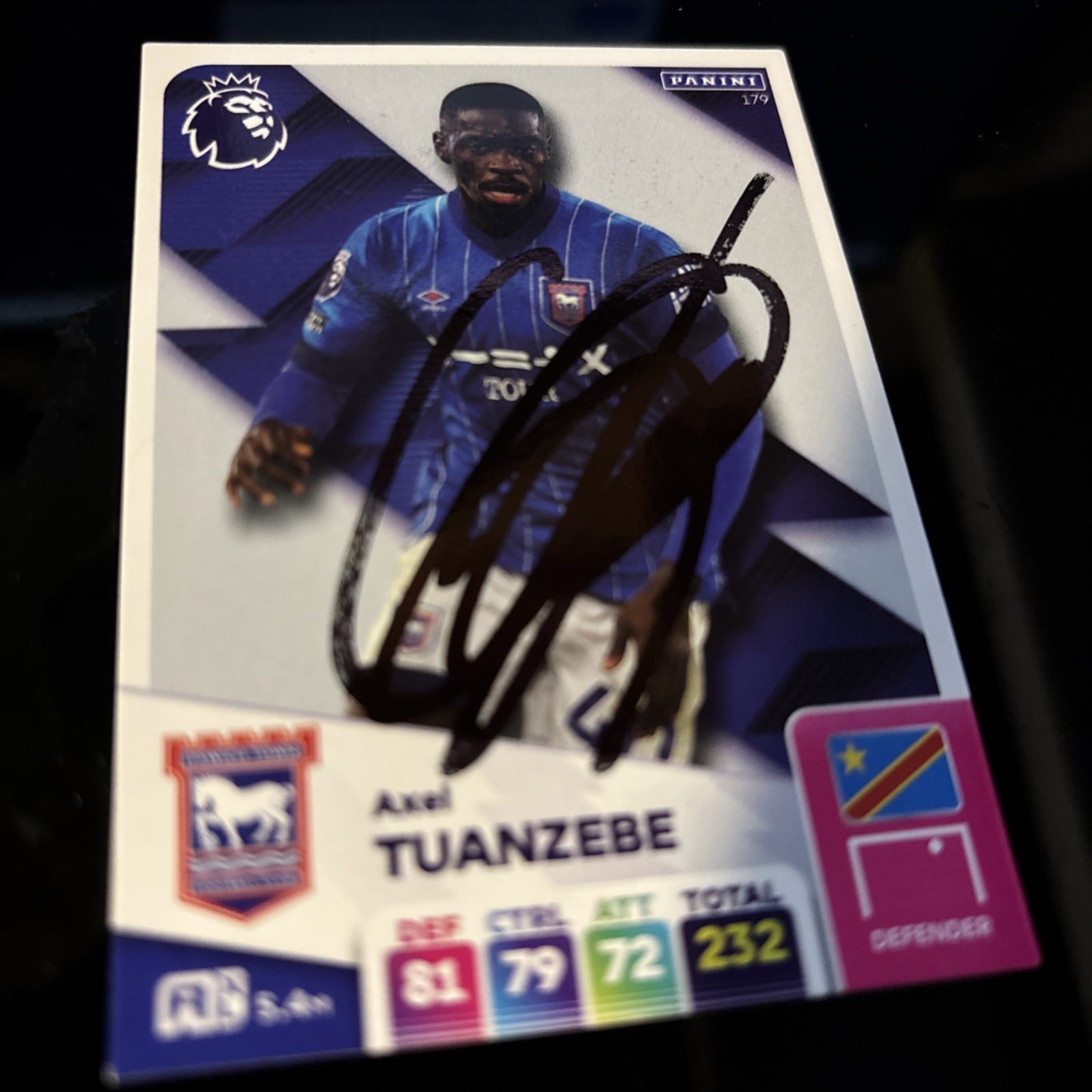MATCH ATTAX 2025 AXEL TUANZEBE IPSWICH TOWN SIGNED for sale on Ebay