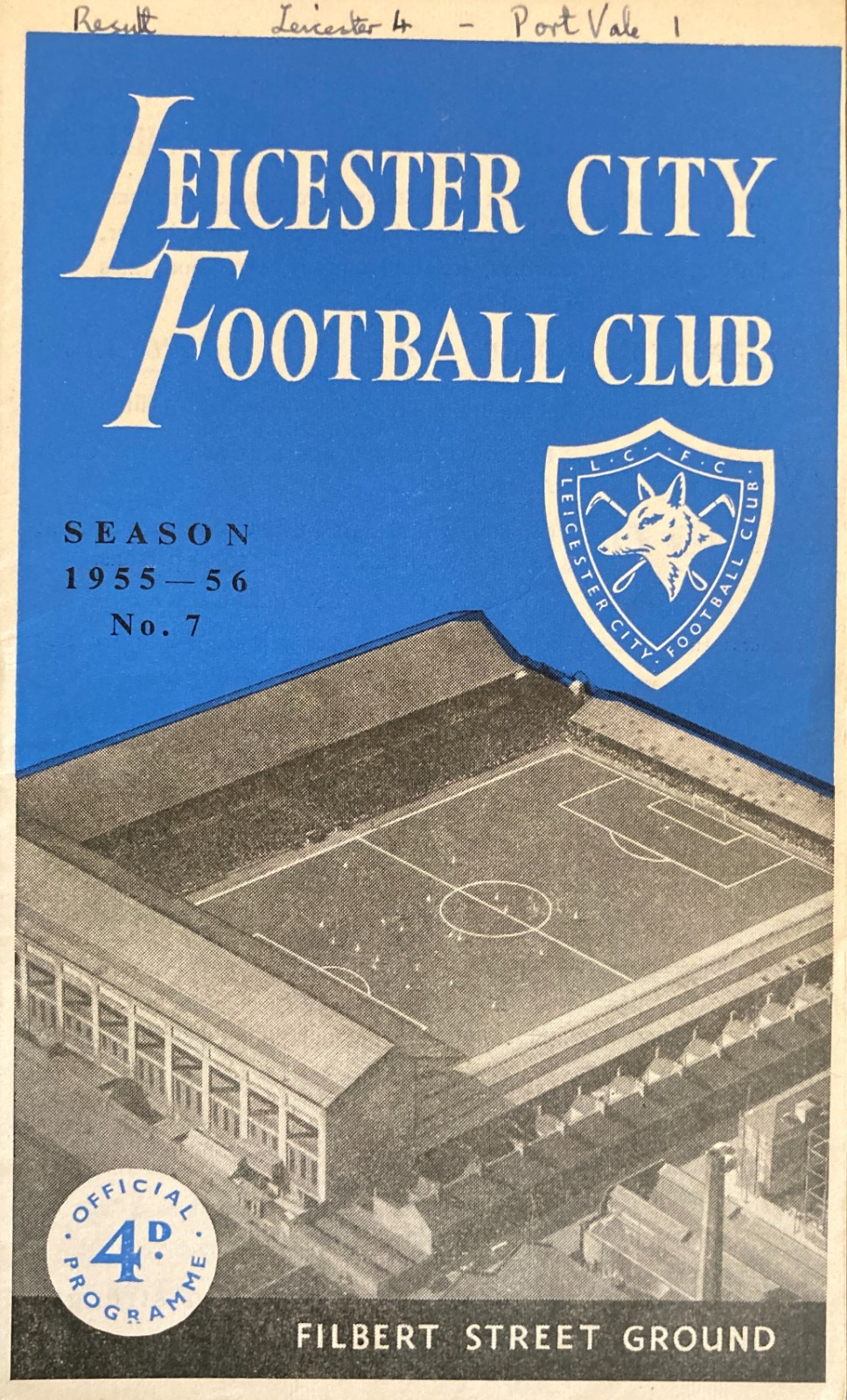 Leicester City v Port Vale Div 2 1955/56 for sale on Ebay