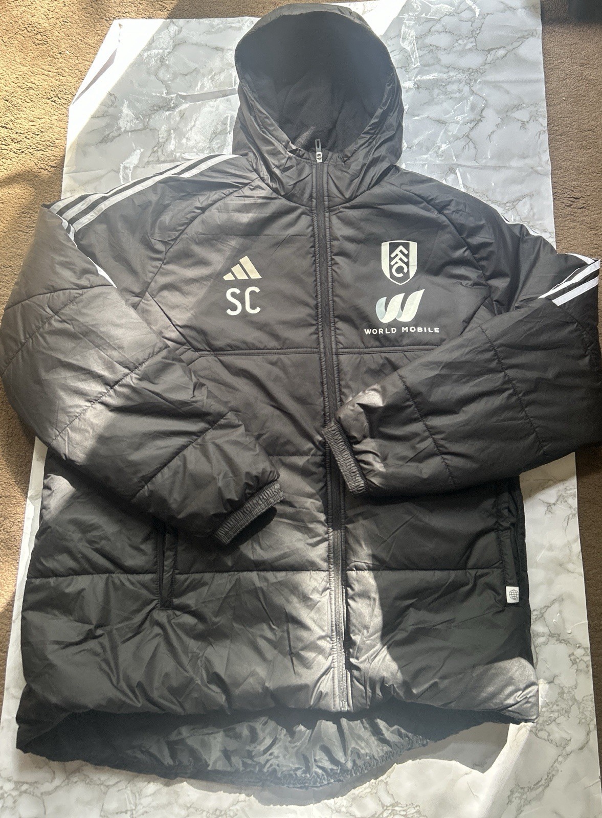 Fulham Fc Manager Adidas Raincoat Sean Coleman Initials for sale on Ebay