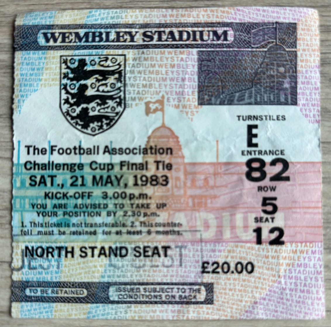 1983 Ticket Brighton & Hove Albion v Manchester United FA Cup Final for sale on Ebay