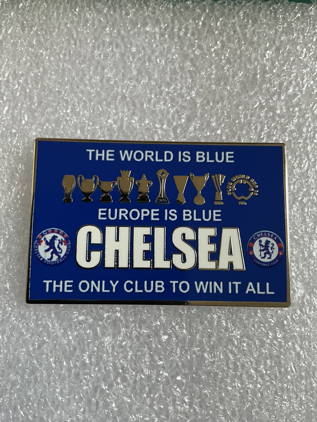 Chelsea Fc  - “ The World is Blue/ Europe is Blue “enamel pin Badge for sale on Ebay