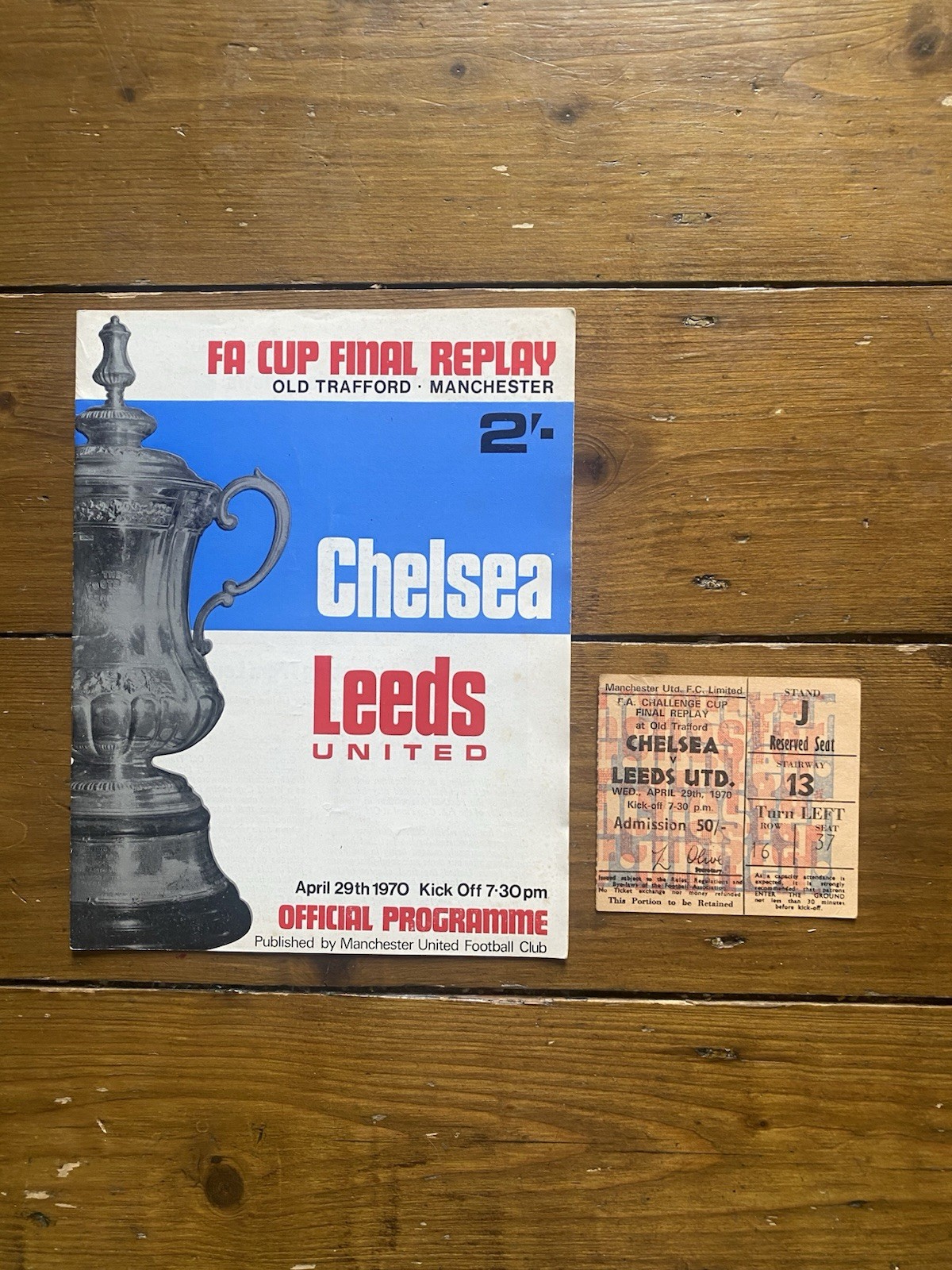 1970 FA Cup Final Replay Plus Ticket Chelsea v Leeds United for sale on Ebay