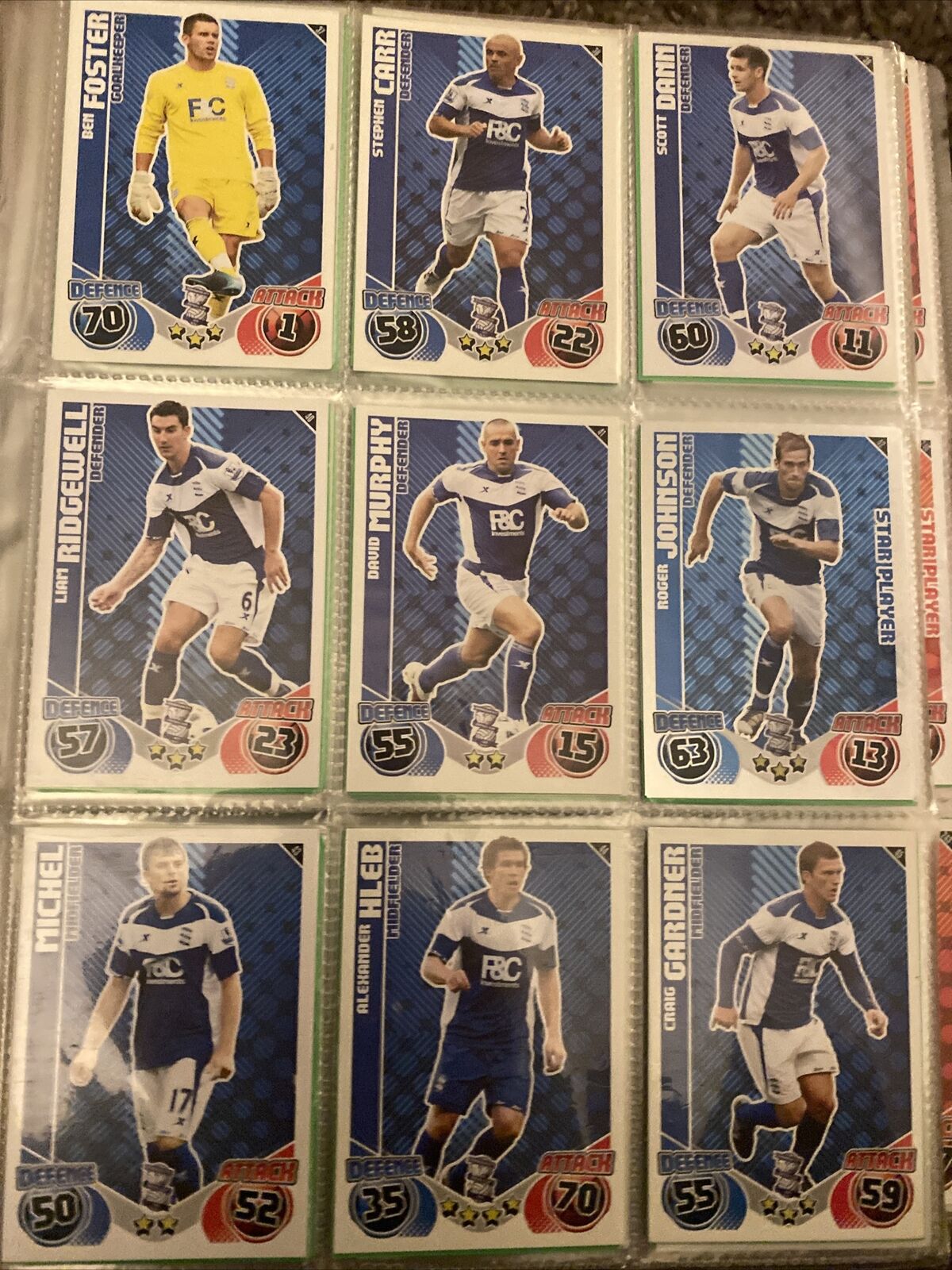 Topps Match Attax 2010/2011 Birmingham City 18 base player cards inc ben foster for sale on Ebay