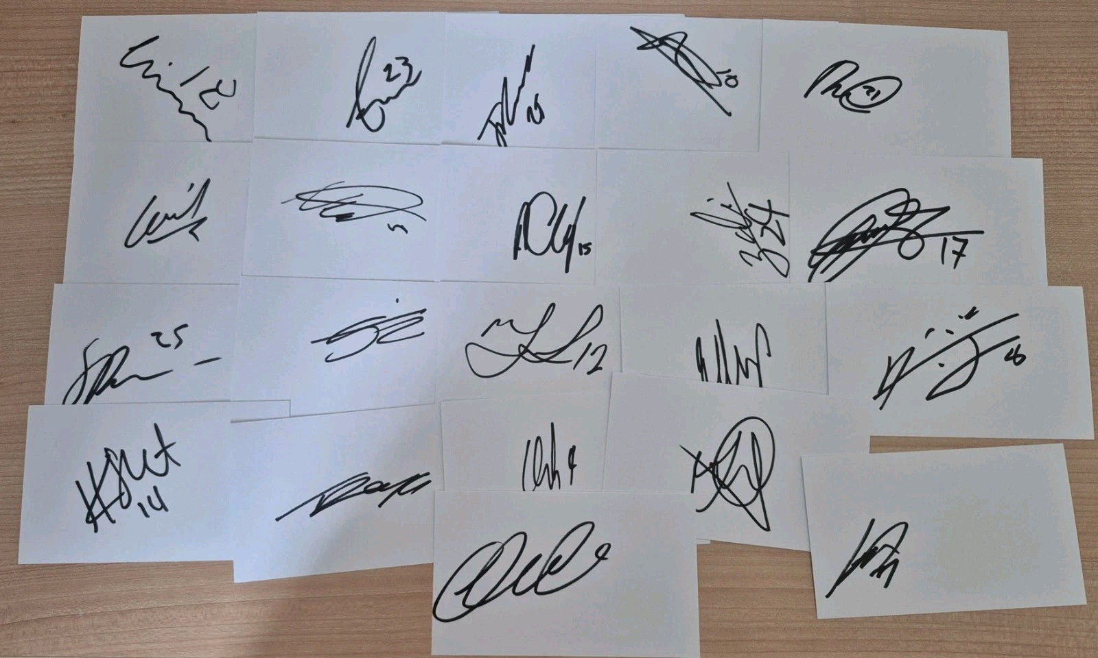 21 Signed Birmingham City Football White Index Cards 2025/26 for sale on Ebay