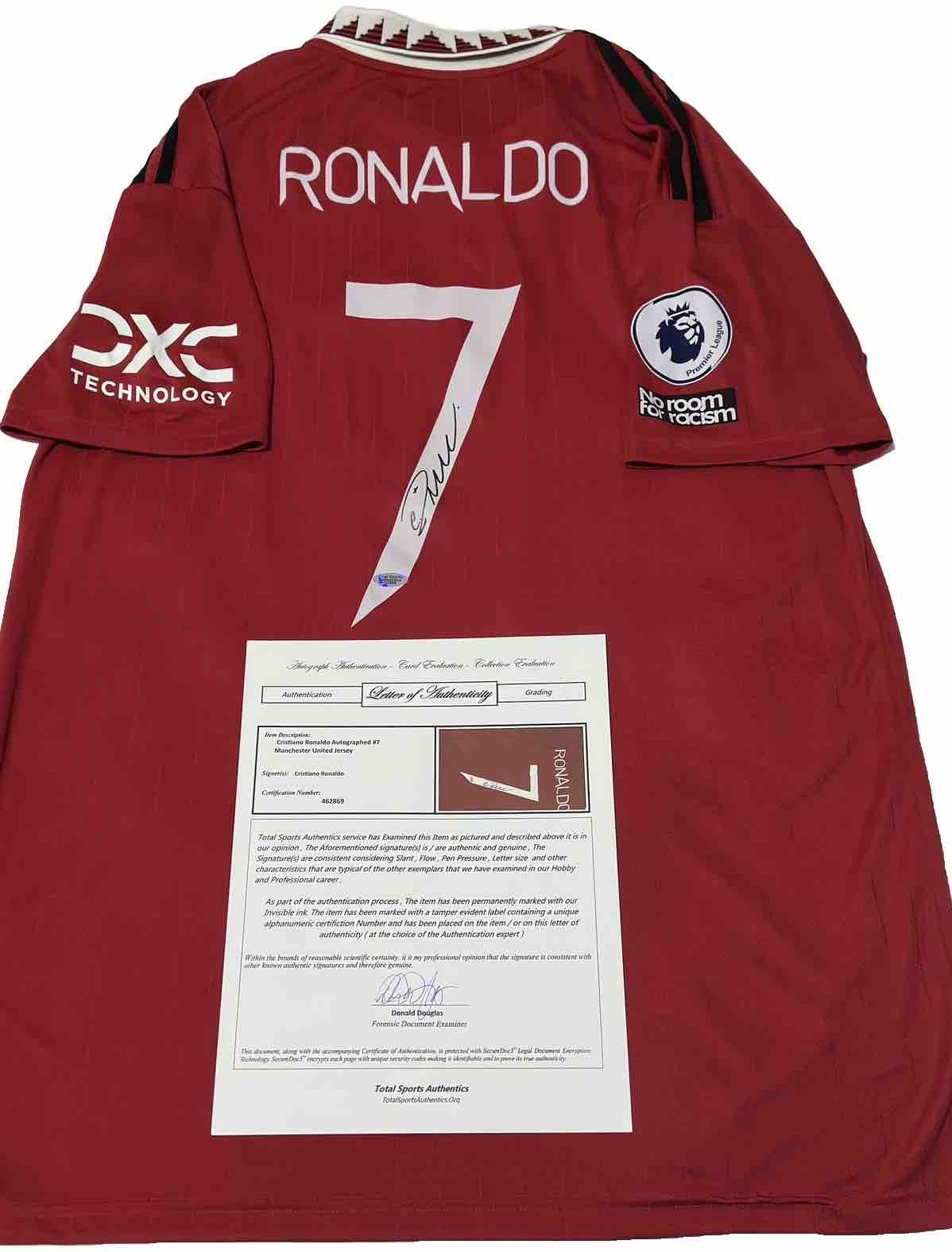 Cristiano Ronaldo Signed Autographed Jersey Manchester United Premier league LOA for sale on Ebay