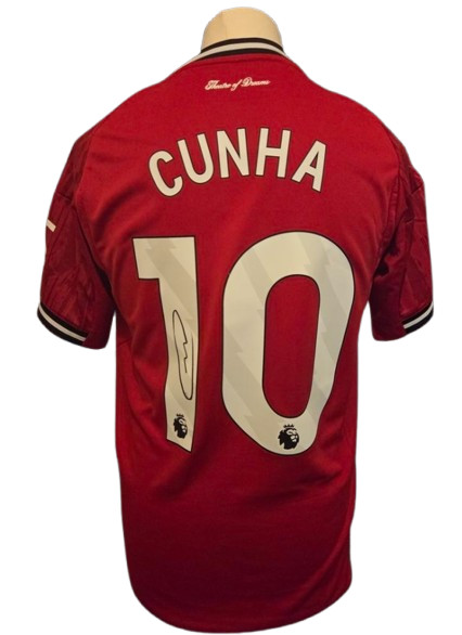 Authentic Matheus Cunha Signed 25/26 Man Utd Home Shirt with COA for sale on Ebay