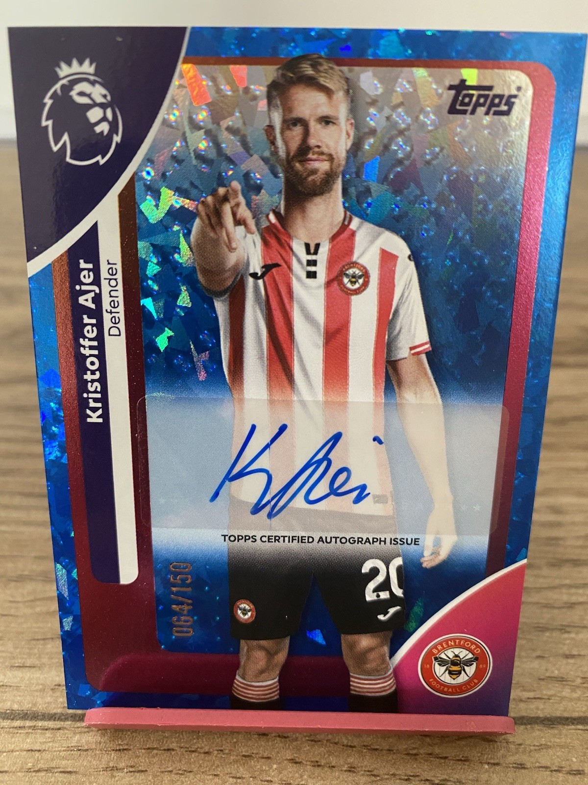 Topps Premier League 2026 Kristoffer Ajer Blue Sparkle Autograph /150 Brentford for sale on Ebay
