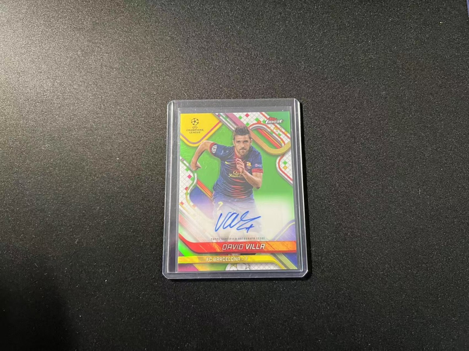 2024-25 Topps Finest UCC Soccer Green Autographs #BA-VA David Villa 15/99 for sale on Ebay